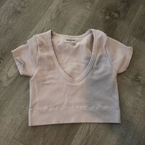 Light Pink Garage Ribbed Crop Top